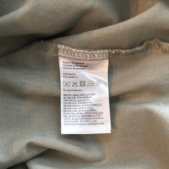 🌿 H&M Linen Blend Sage Green Shirt Dress – Size XL NEW - Picture 5 of 5